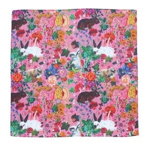 Nathalie Lete! Handkerchief. Pink with bunny print! Japan Import.